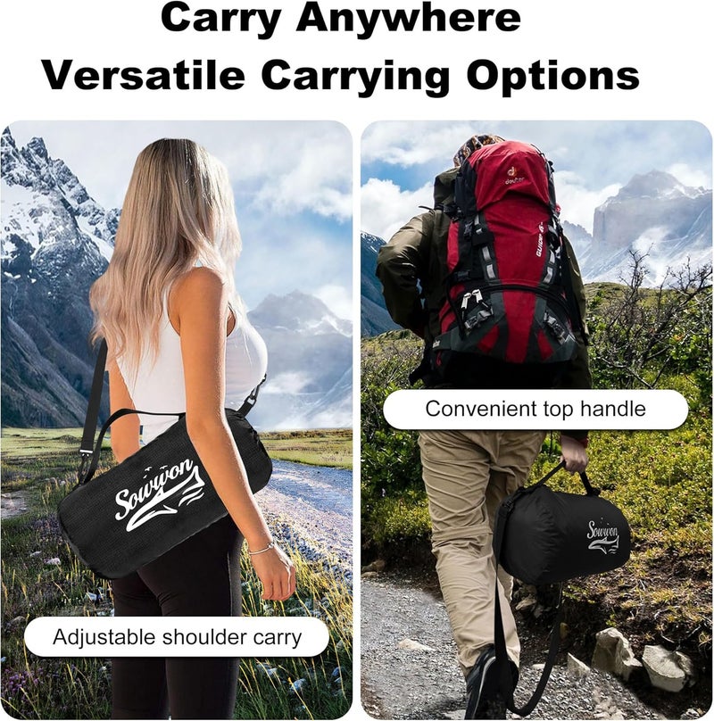 sowwon Waterproof Outdoor Blanket Packable, Stadium Blankets for Camping with Sherpa Fleece Lining, Large Windproof Emergency Throw for Garss Picnic Hiking Road Trip, Machine Washable, 82"X 55"/ 92''X 60'' - Image 4